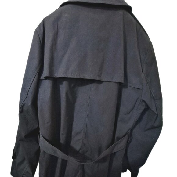 American Apparel DPSC Men's 42S All Weather Army Black Trench Coat Zip Lining - Picture 7 of 14